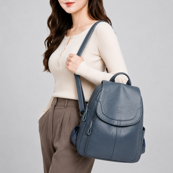 Odessa Flap Top Leather Backpack