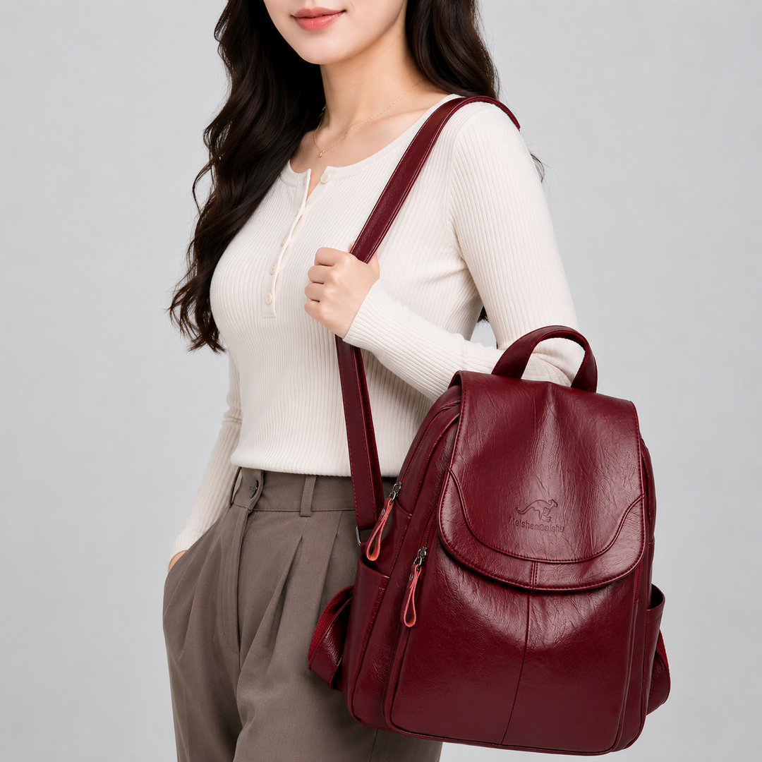 Odessa Flap Top Leather Backpack