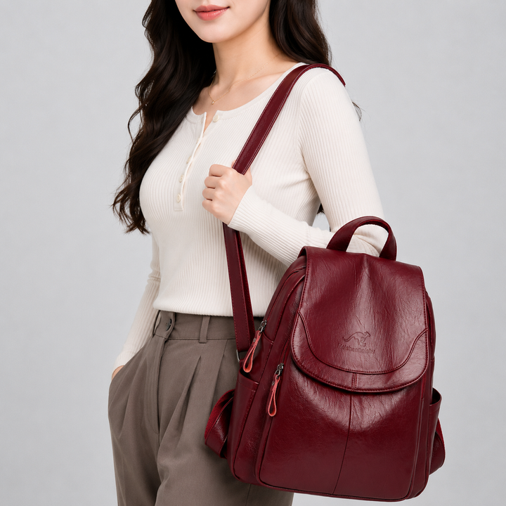 Odessa Flap Top Leather Backpack