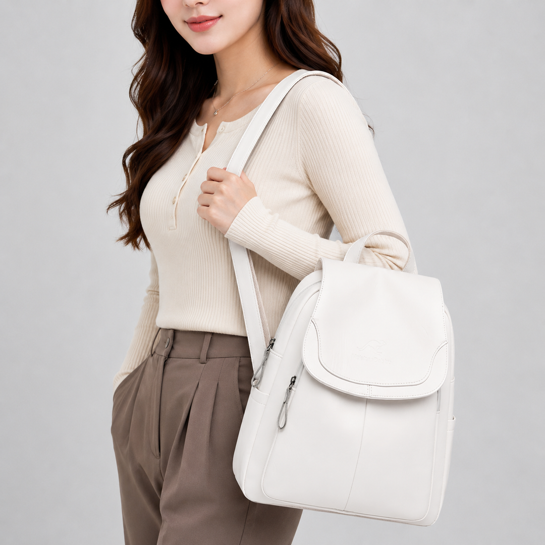 Odessa Flap Top Leather Backpack