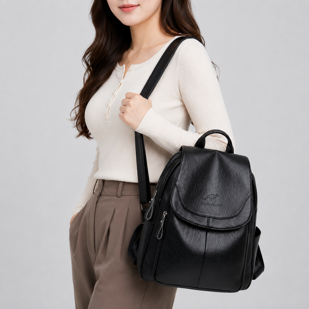 Odessa Flap Top Leather Backpack