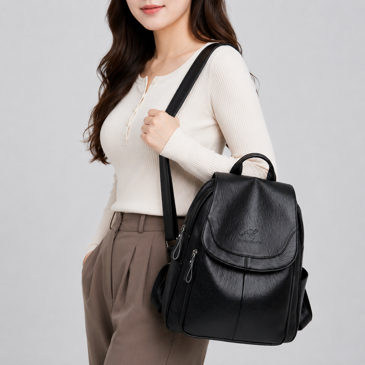 Odessa Flap Top Leather Backpack