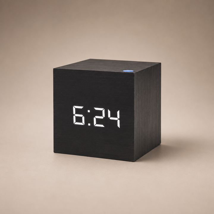 Cube Wood LED Digital Clock