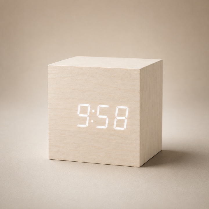 Cube Wood LED Digital Clock
