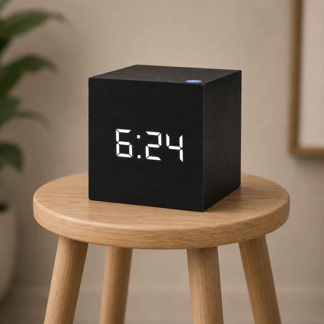 Cube Wood LED Digital Clock