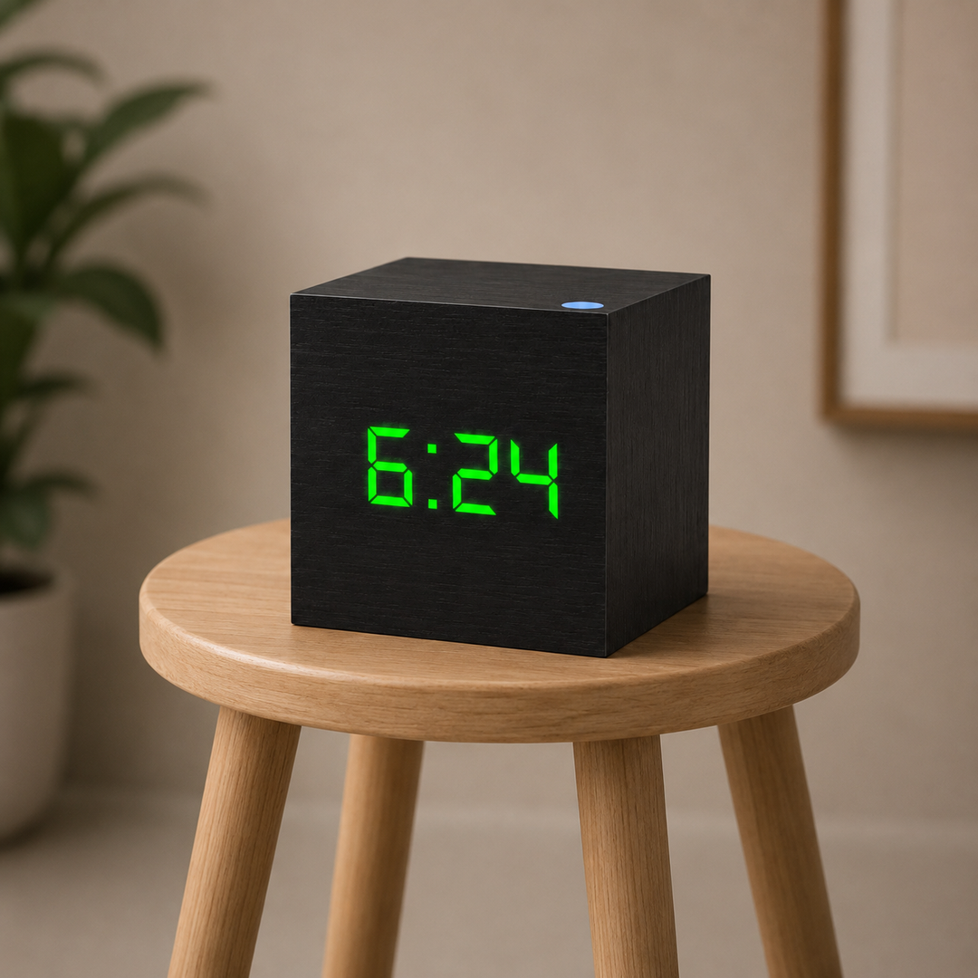 Cube Wood LED Digital Clock