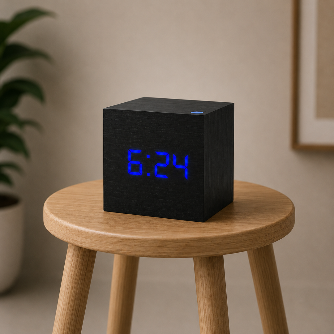 Cube Wood LED Digital Clock