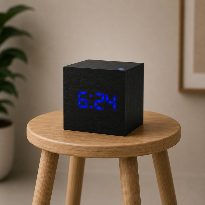 Cube Wood LED Digital Clock