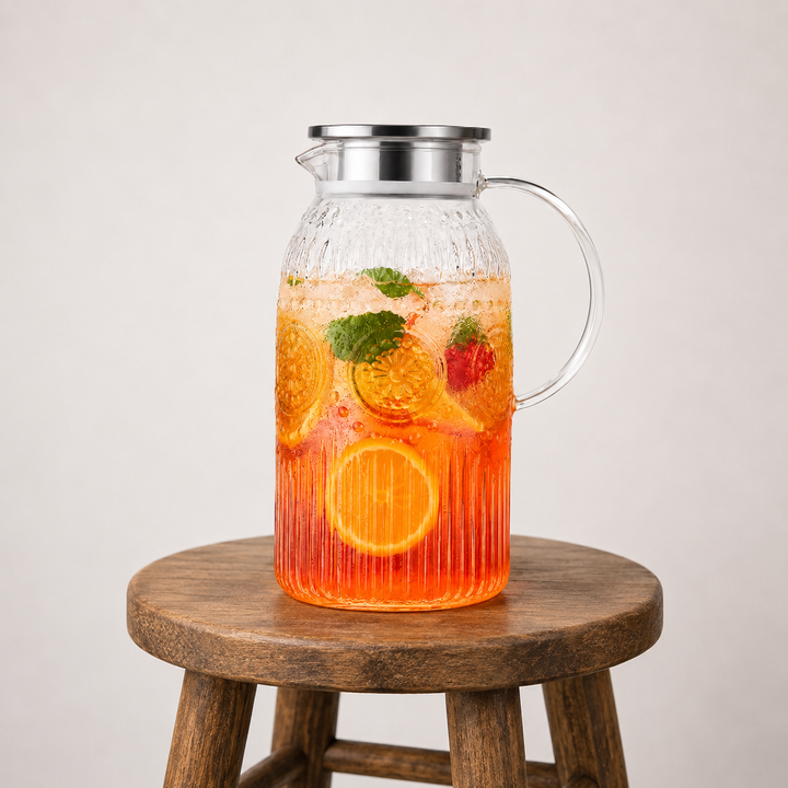 Aurelia Gold-Rim Glass Pitcher