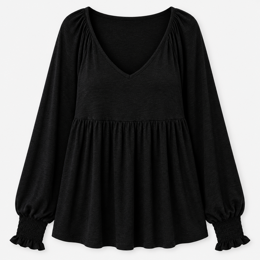 Willow Peplum Balloon Sleeve Top
