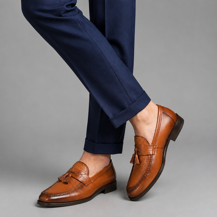 Product Title Alessandro Woven Tassel Loafer