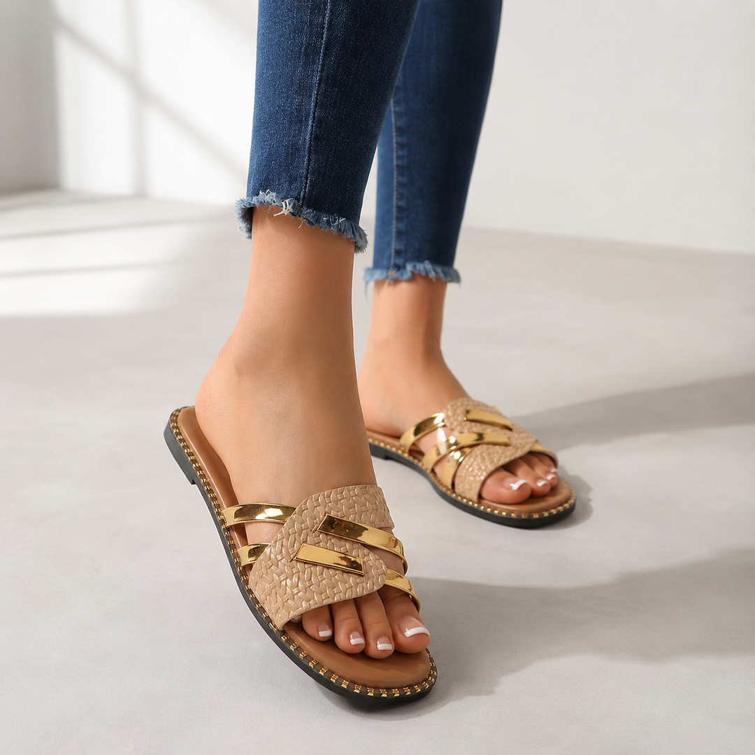 Positano Woven Chain Slide Sandals