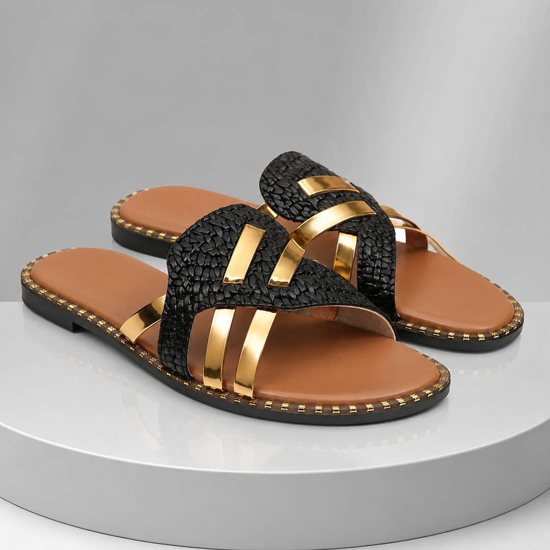 Positano Woven Chain Slide Sandals