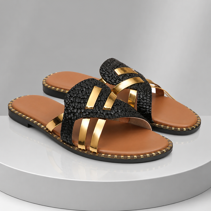 Positano Woven Chain Slide Sandals