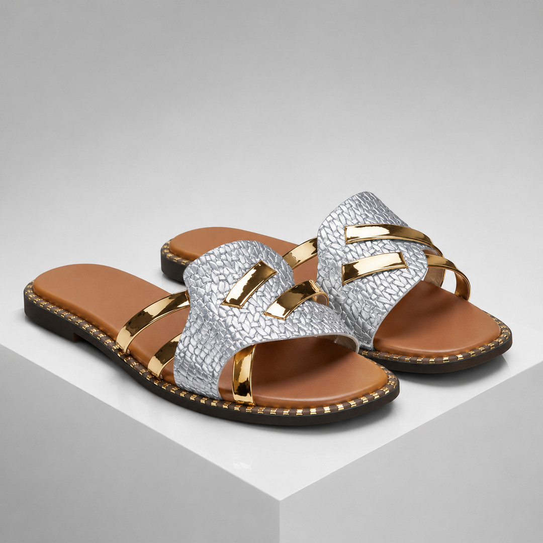 Positano Woven Chain Slide Sandals
