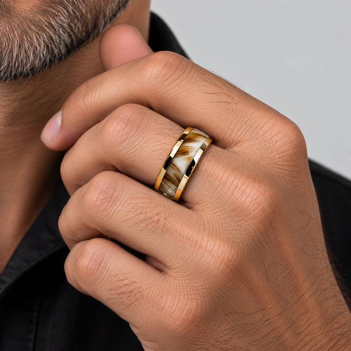 Ethan | Unisex Textured Statement Rings