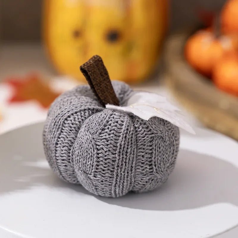 Josiah | Decorative Knitted Pumpkin Figurine for Fall Home Decor