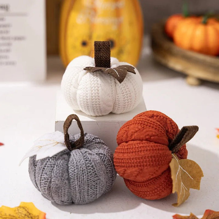 Josiah | Decorative Knitted Pumpkin Figurine for Fall Home Decor