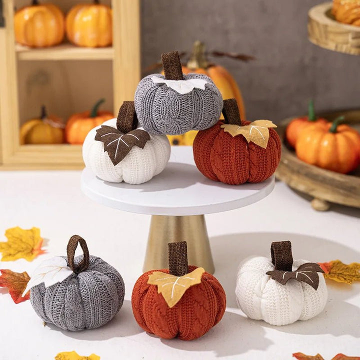 Josiah | Decorative Knitted Pumpkin Figurine for Fall Home Decor
