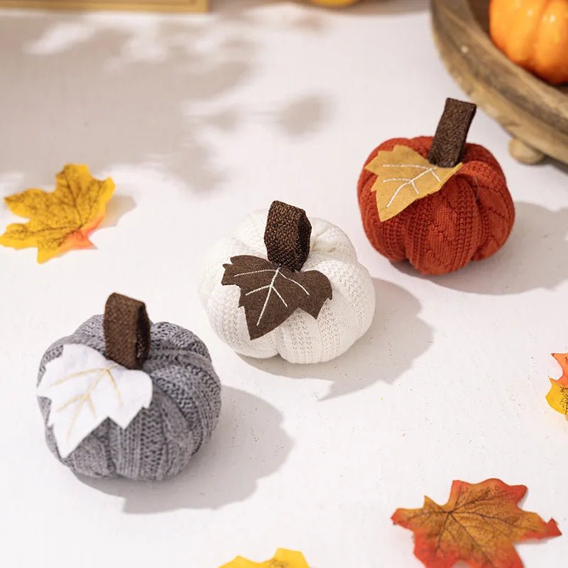 Josiah | Decorative Knitted Pumpkin Figurine for Fall Home Decor