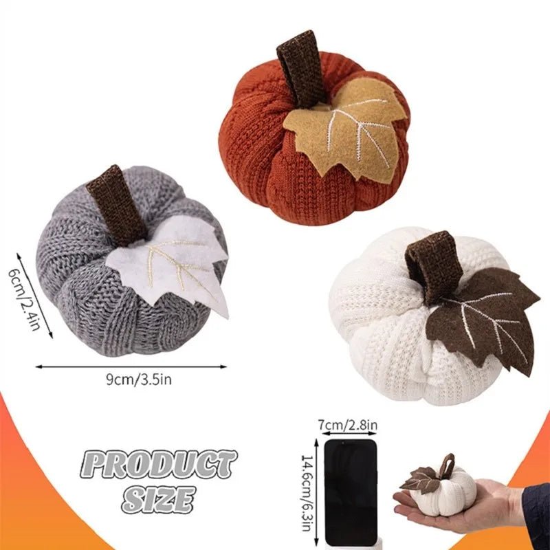 Josiah | Decorative Knitted Pumpkin Figurine for Fall Home Decor