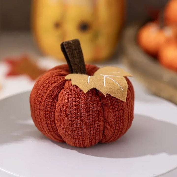Josiah | Decorative Knitted Pumpkin Figurine for Fall Home Decor
