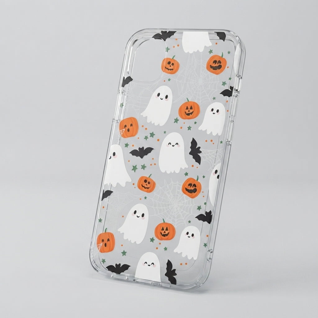 Spooky | Transparent Soft Halloween Pumpkin Ghost iPhone Case
