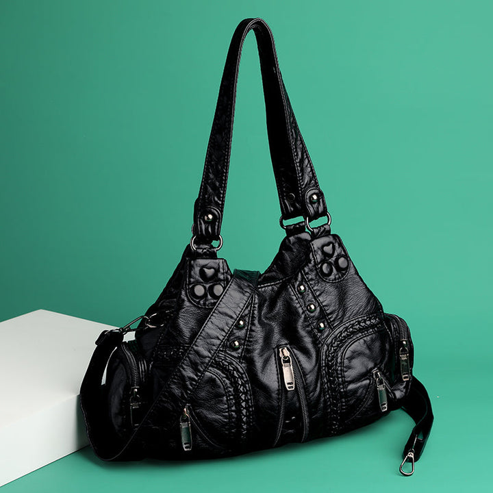 Bianca Studded Leather Satchel