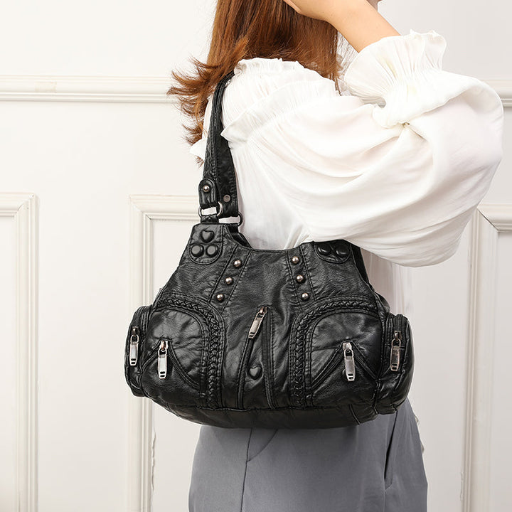 Bianca Studded Leather Satchel