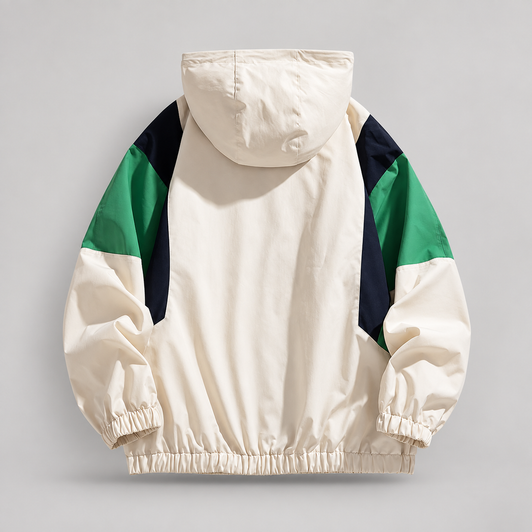 Skylar | Unisex Hooded Windbreaker Jacket with Colorblock Panels and Zip Front