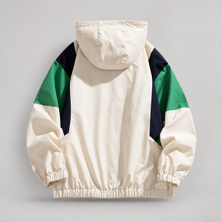 Skylar | Unisex Hooded Windbreaker Jacket with Colorblock Panels and Zip Front