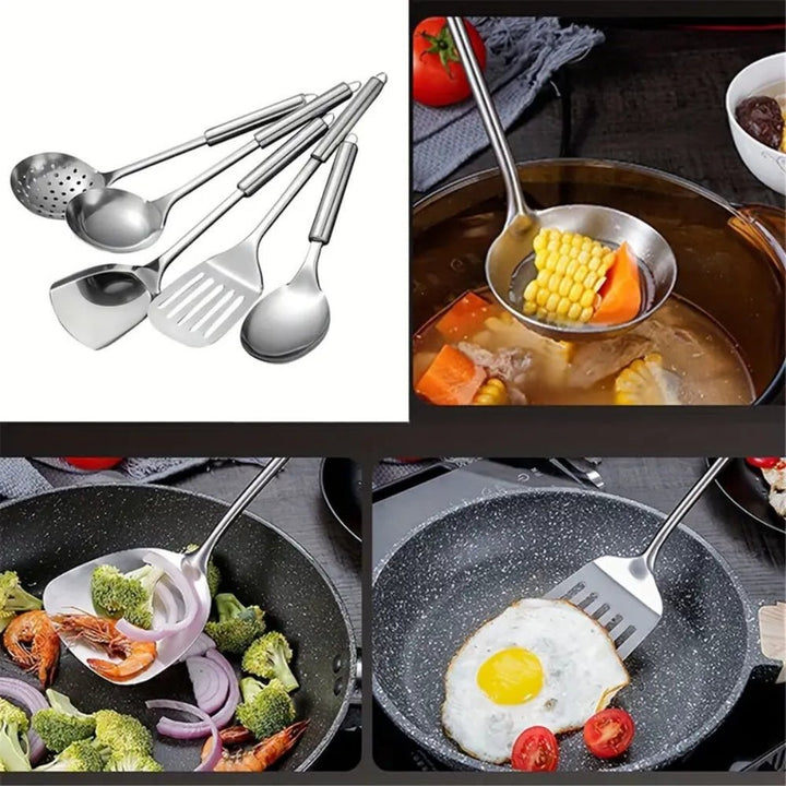 Caleb | Stainless Steel Kitchen Utensil Set with Ladle Spatula and Spoons
