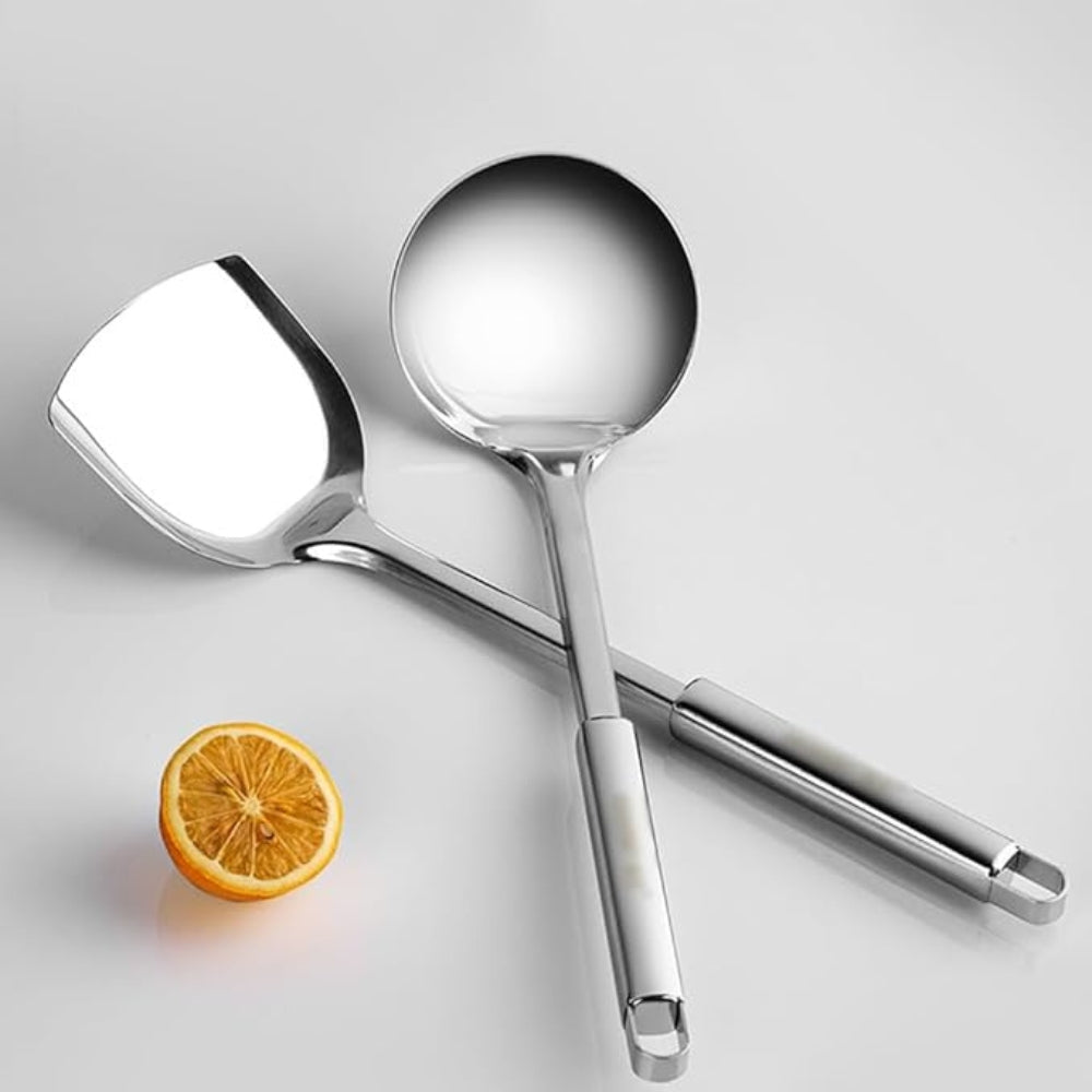 Caleb | Stainless Steel Kitchen Utensil Set with Ladle Spatula and Spoons