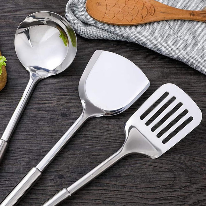 Caleb | Stainless Steel Kitchen Utensil Set with Ladle Spatula and Spoons