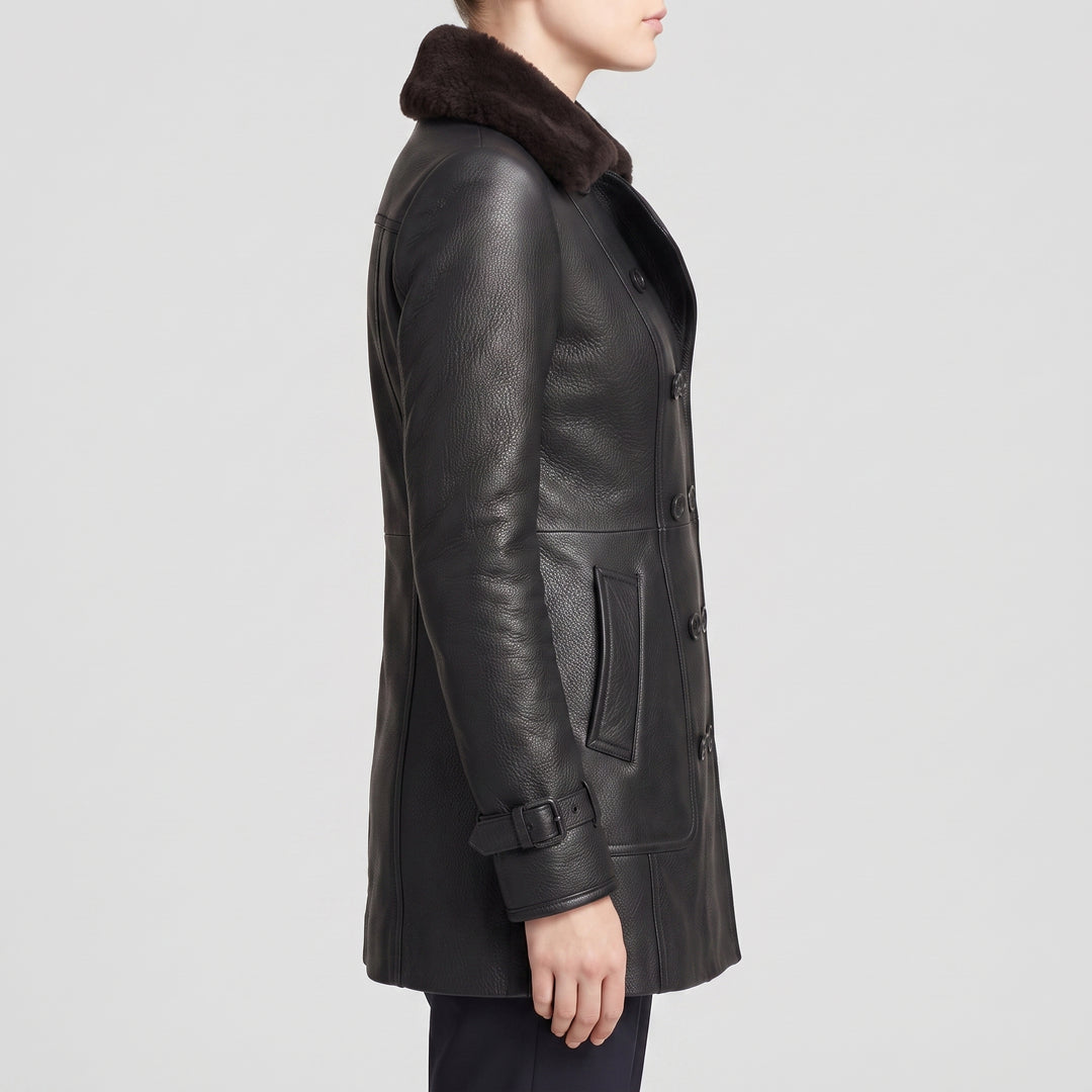 Camille Luxe Leather Coat