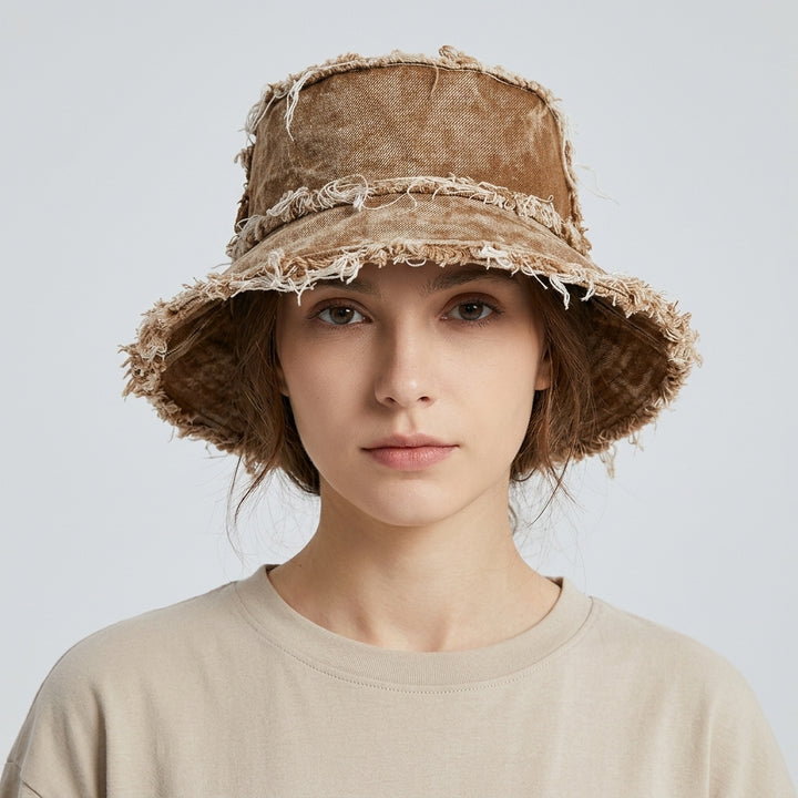 Frankie Frayed Denim Bucket Hat