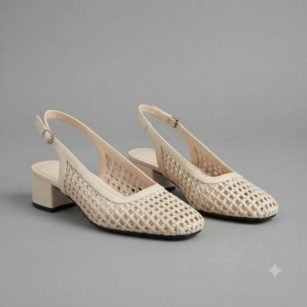Celeste Woven Slingback Heels