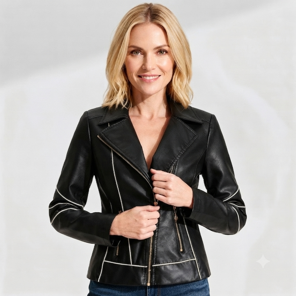 Isabelle Contrast Moto Jacket