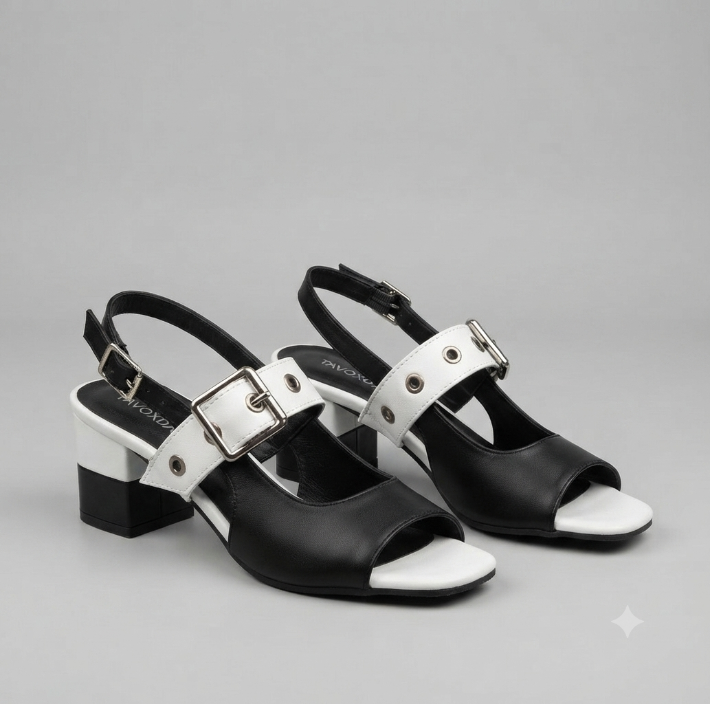 Marlowe Two-Tone Buckle Sandals