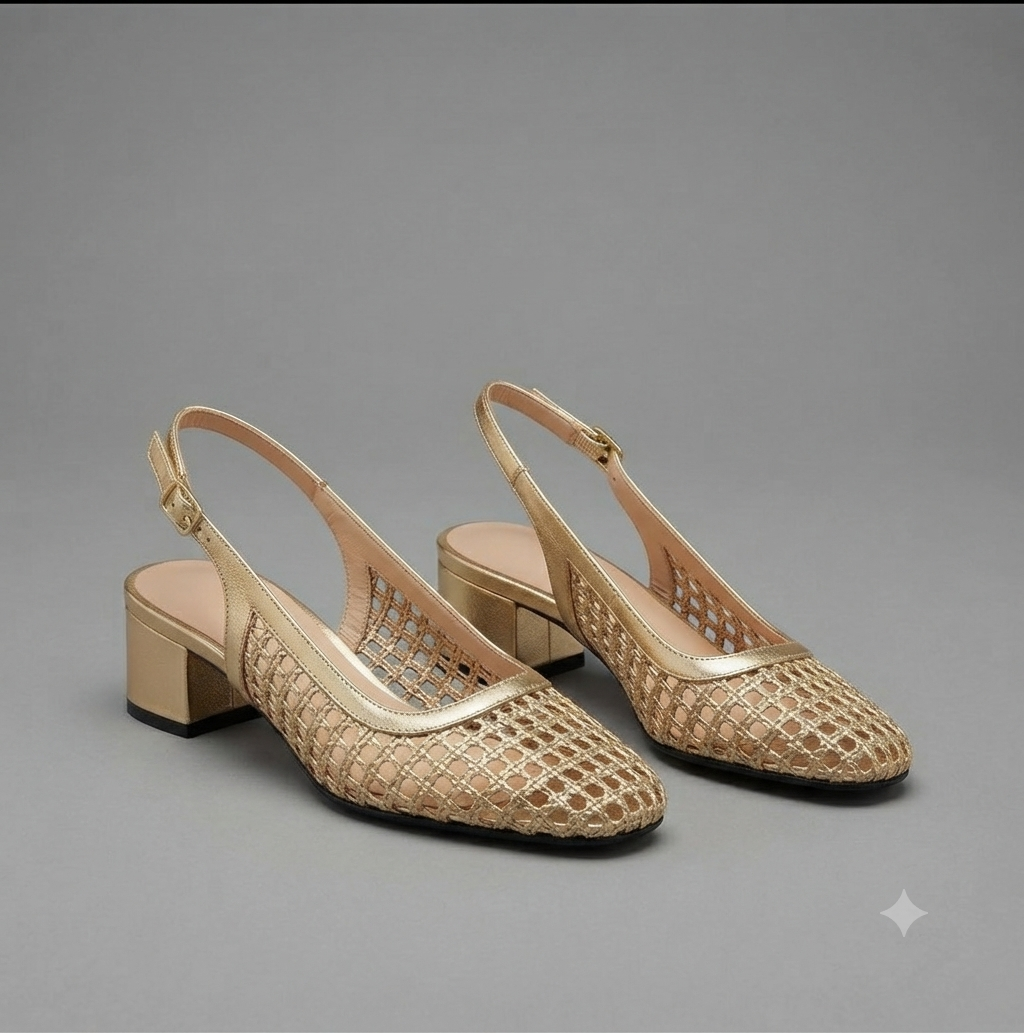 Celeste Woven Slingback Heels