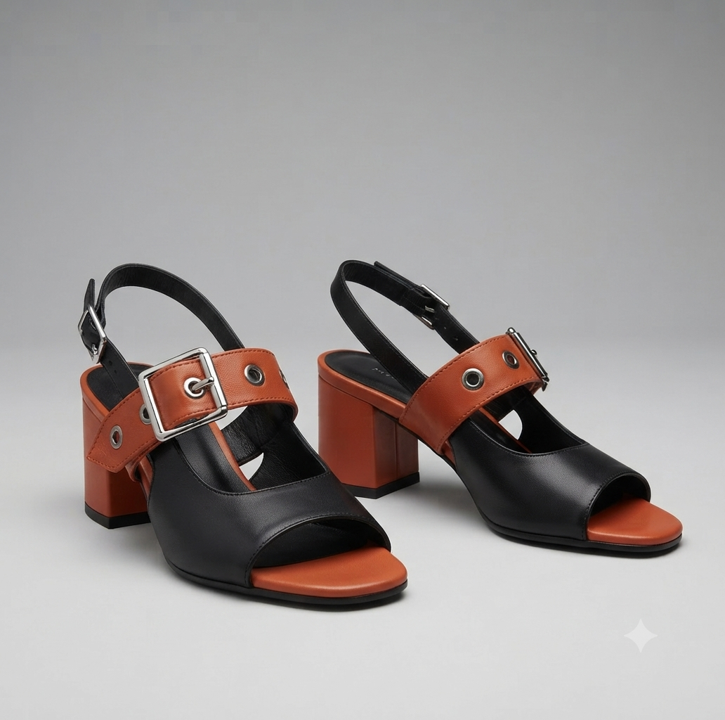 Marlowe Two-Tone Buckle Sandals