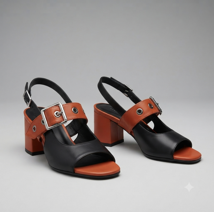 Marlowe Two-Tone Buckle Sandals
