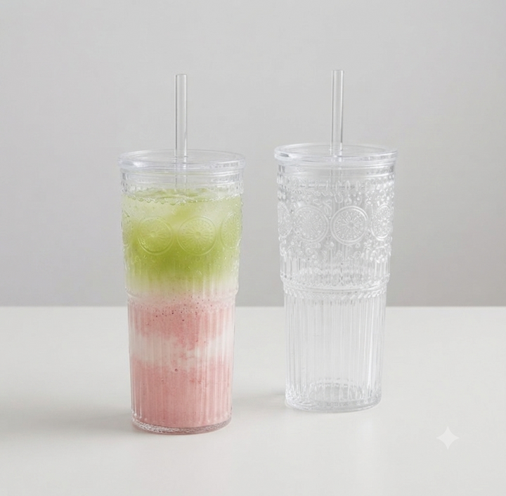 Marbella Embossed Glass Tumbler