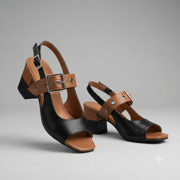 Marlowe Two-Tone Buckle Sandals