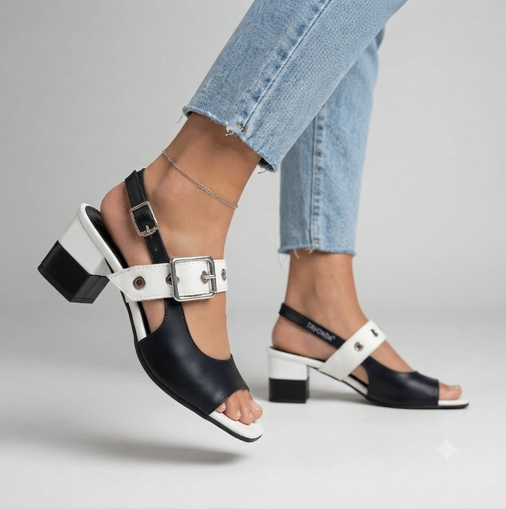 Marlowe Two-Tone Buckle Sandals