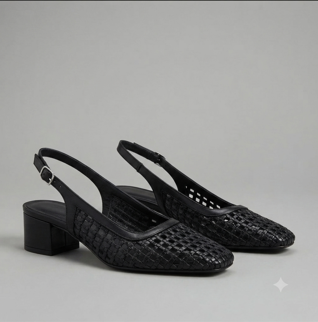 Celeste Woven Slingback Heels