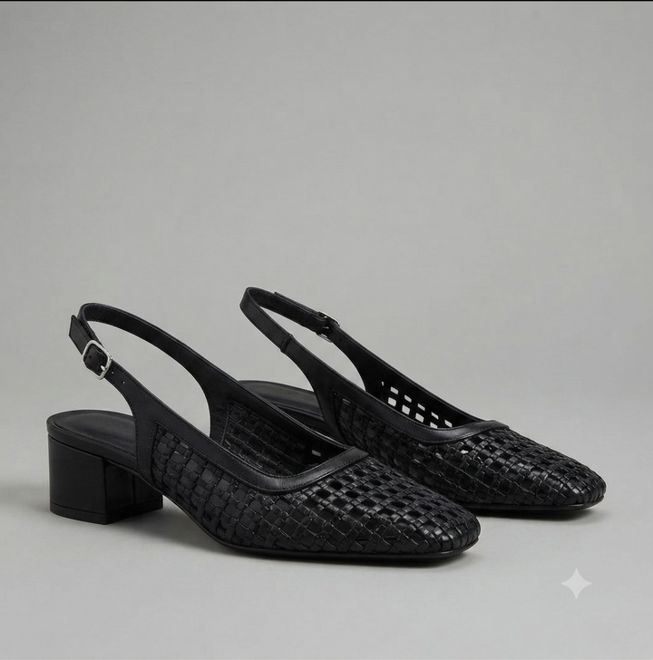 Celeste Woven Slingback Heels