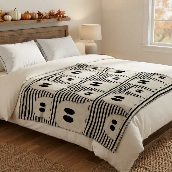 Willow | Halloween Soft Lightweight Ghost Stripe Throw Blanket