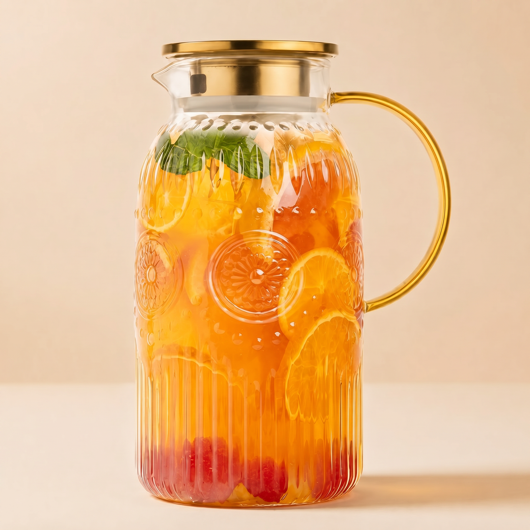Aurelia Gold-Rim Glass Pitcher