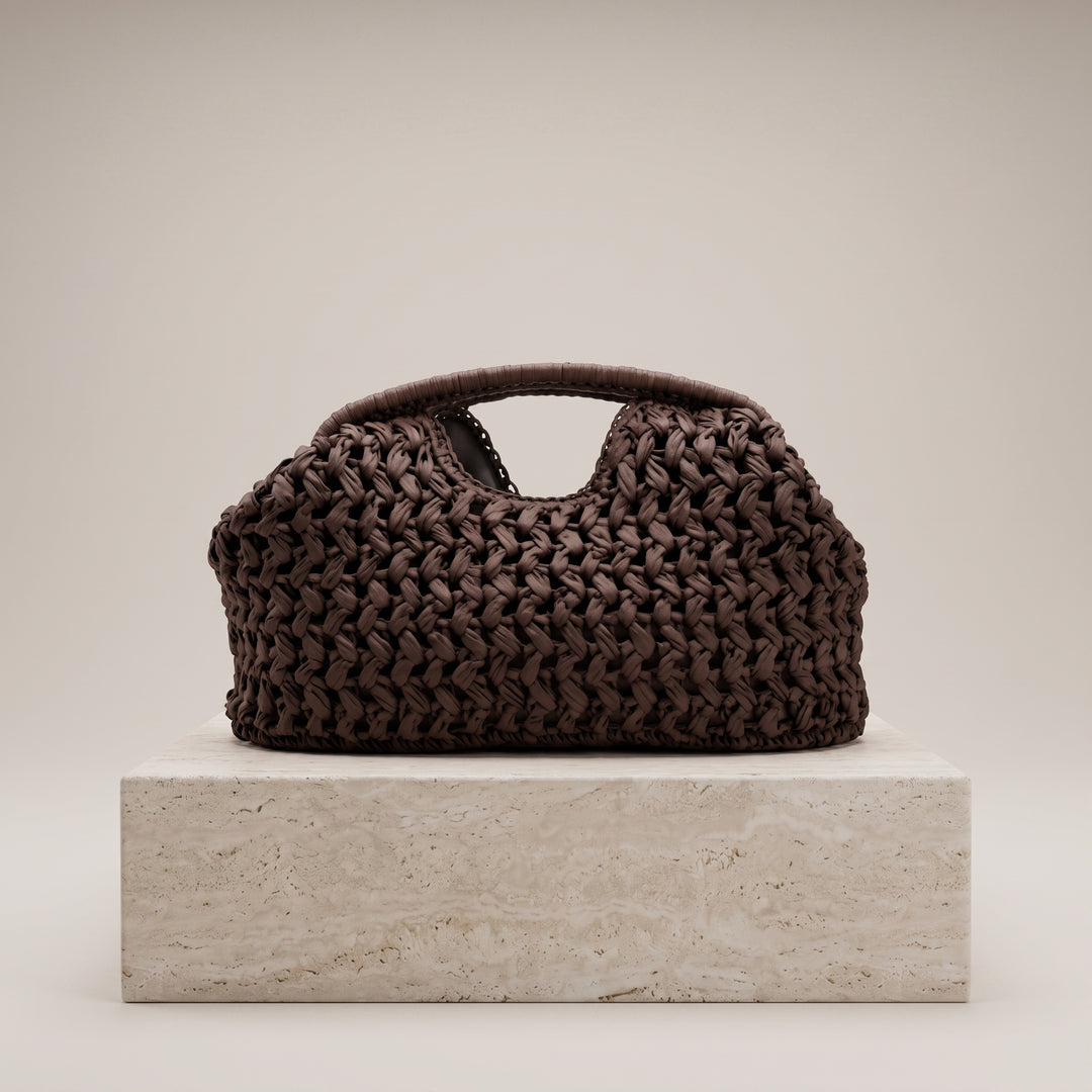 Chiara Woven Knot Top Handle Bag